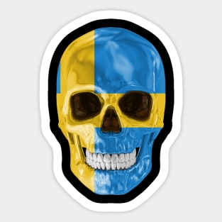 Sweden Flag Skull - Gift for Swede With Roots From Sweden Sticker